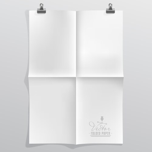 Blank folded paper sheet Royalty Free Vector Image
