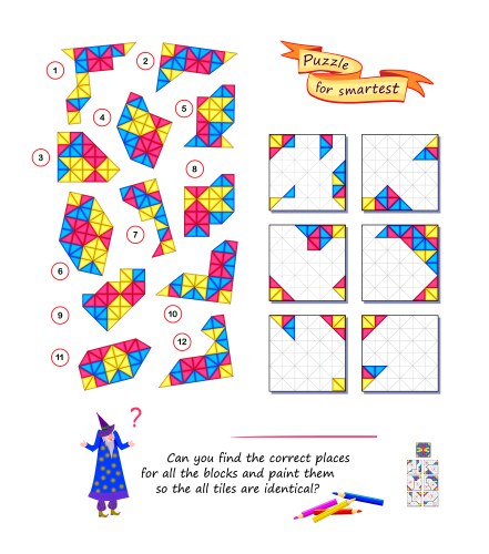 Logic puzzle game for smartest can you find vector image