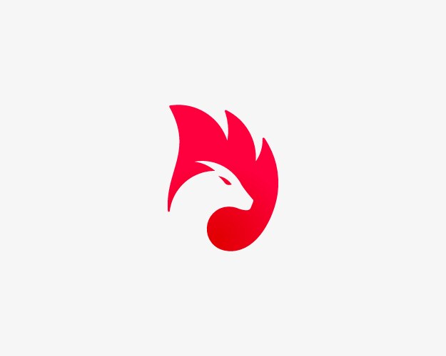 Dragon fire wing logo animal head negative Vector Image
