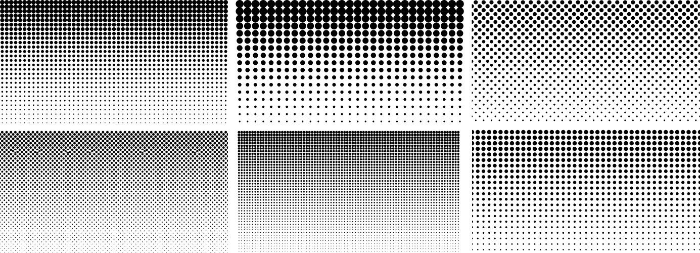 White halftone dots pattern on black background Vector Image