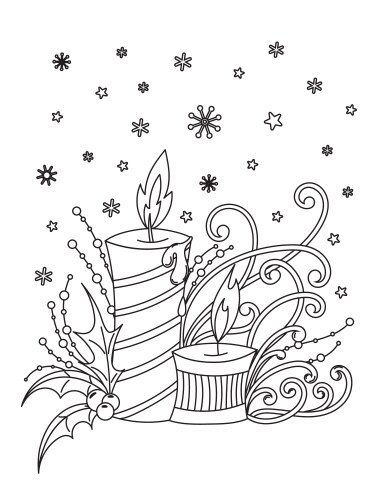 christmas coloring page vector image