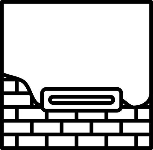 icon of plastered brick wall vector image