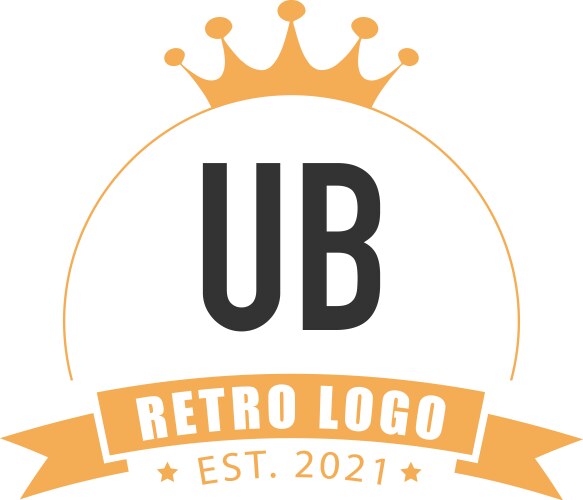 Initial letter ub circle king logo concept Vector Image