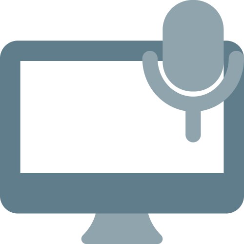 Microphone used for audio input on computer vector image