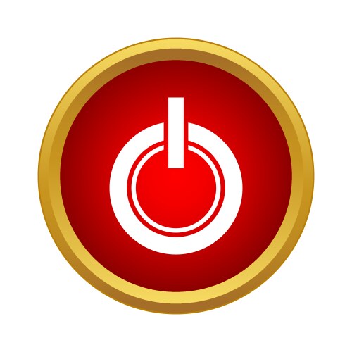 Power button icon in simple style vector image