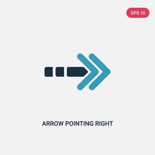 Two color arrow pointing right icon from user vector image