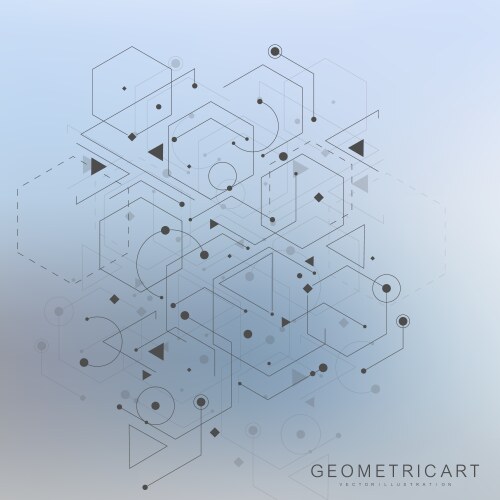 Science network pattern connecting lines and dots vector image