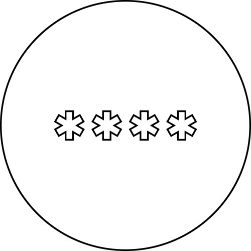 Symbol enter password icon black color in circle vector image