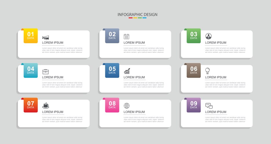 Data Index Tab Paper Template vector image