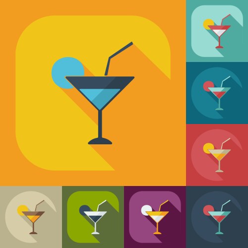 Flat modern design with shadow icons beverage vector image