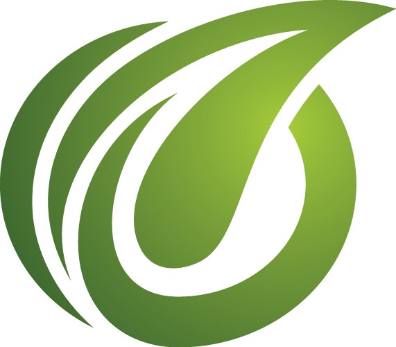 Green leaf nature organic logo Royalty Free Vector Image