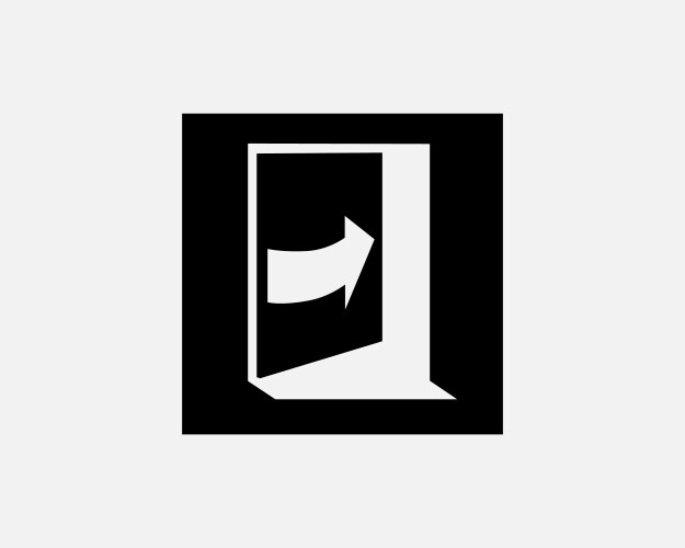 Push door open left side icon Vector Image