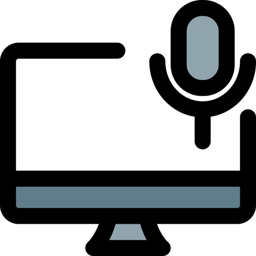 Microphone used for audio input on computer vector image