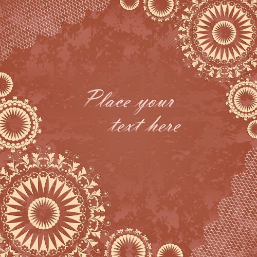 Vintage banner with floral lace vector image