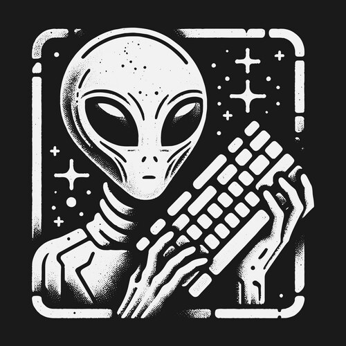 Alien Statues in Space – Royalty-Free Vector | VectorStock