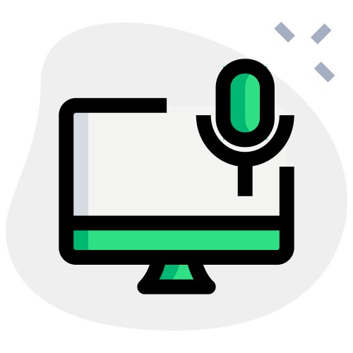 Microphone used for audio input on computer vector image