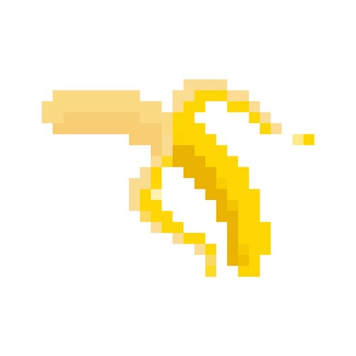 Retro Pixel Banana Icon Vector Image
