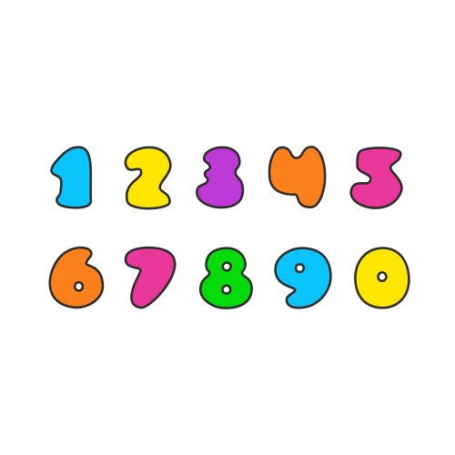 Set of colorful numbers Vector Image
