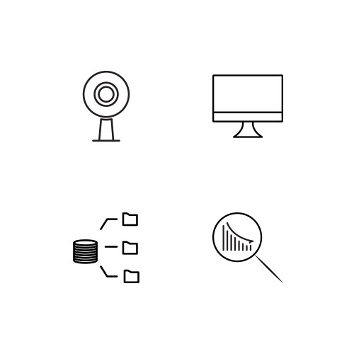 Data analytics linear icons set simple outline vector image