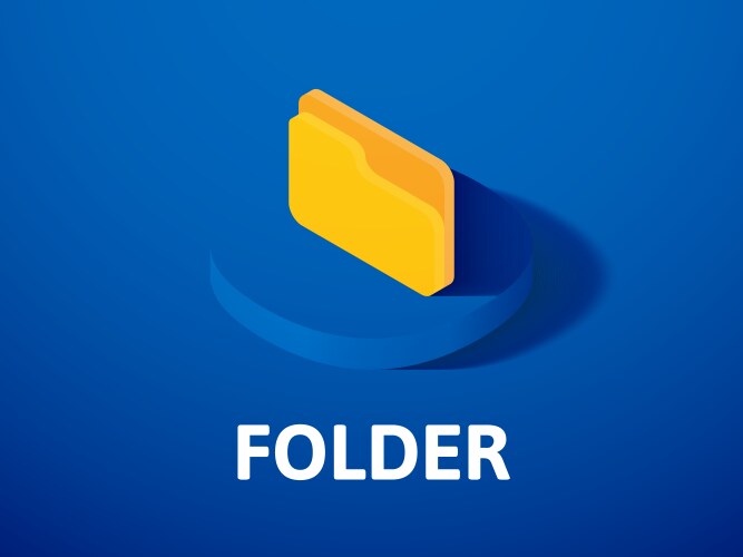 Isometric Folder Icon on Color Background vector image