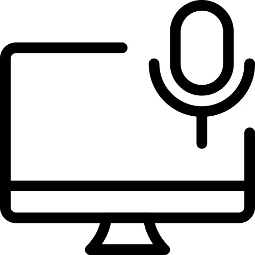 Microphone used for audio input on computer vector image