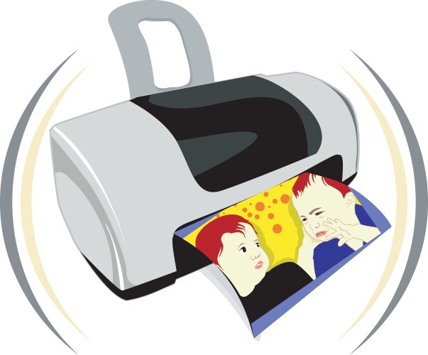 Office inkjet printer for printing documents Vector Image