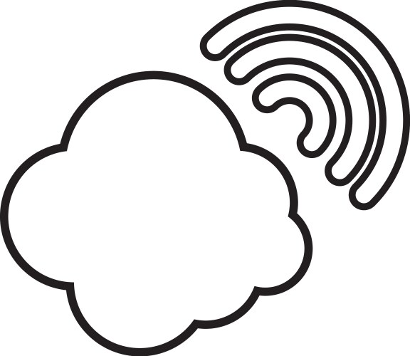 Cloud computing with wifi signal vector image