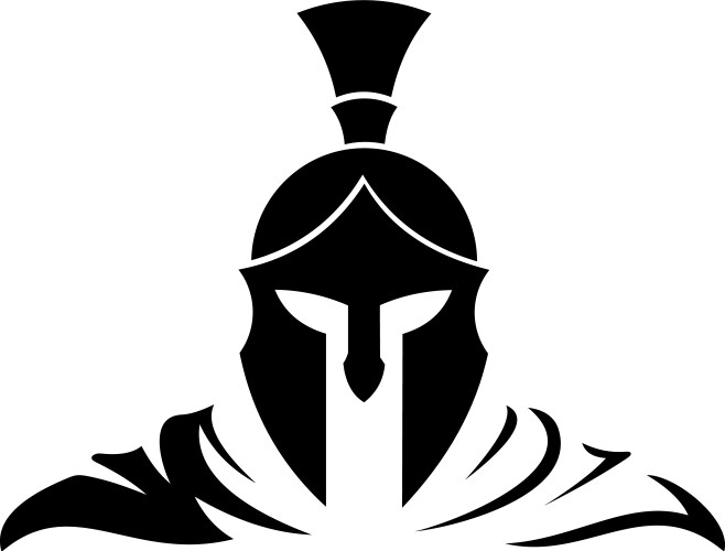 Spartan helmet silhouette warrior symbol Vector Image