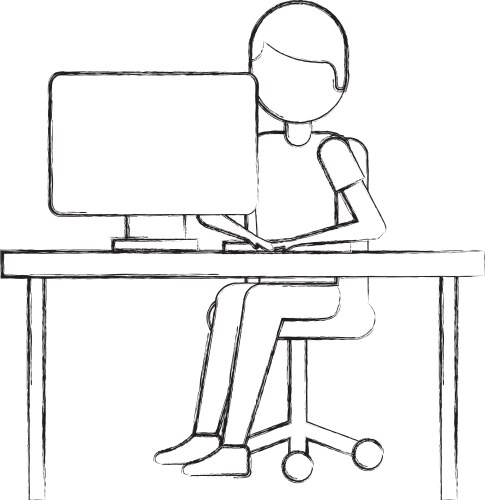 Person working on computer programming or coding vektorbild