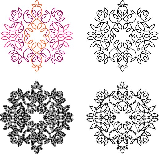 Radial liear pattern or vignette set vector image