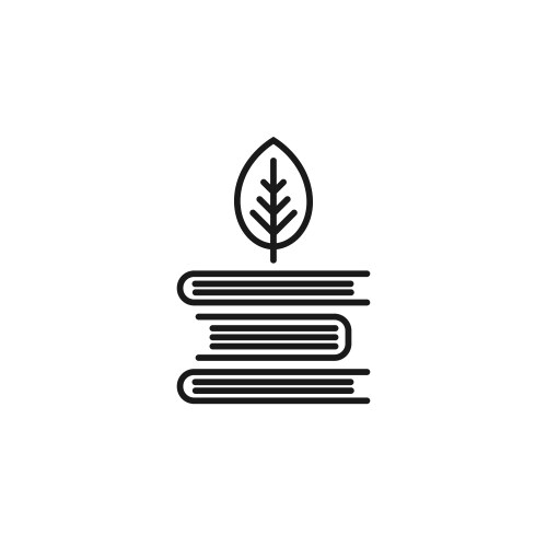 Books with Leaf Stack Icon vector image