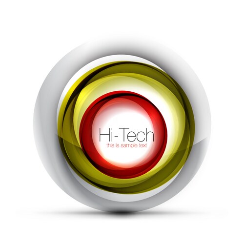 Digital techno sphere web banner button or icon vector image