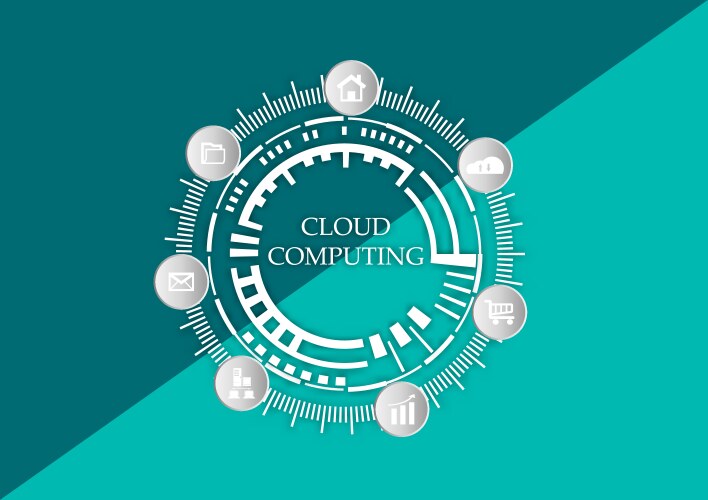 Graphics drawing cloud computing network vector image