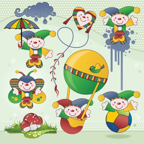 Funny Clowns Collection Royalty Free Vector Image Funny Clowns Collection Royalty Free Vector Image