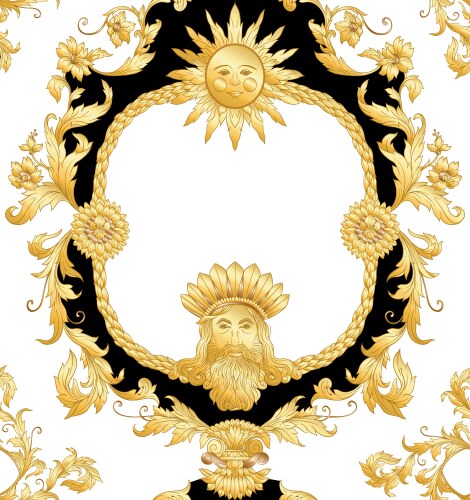 Seamless pattern background in baroque Vector Image