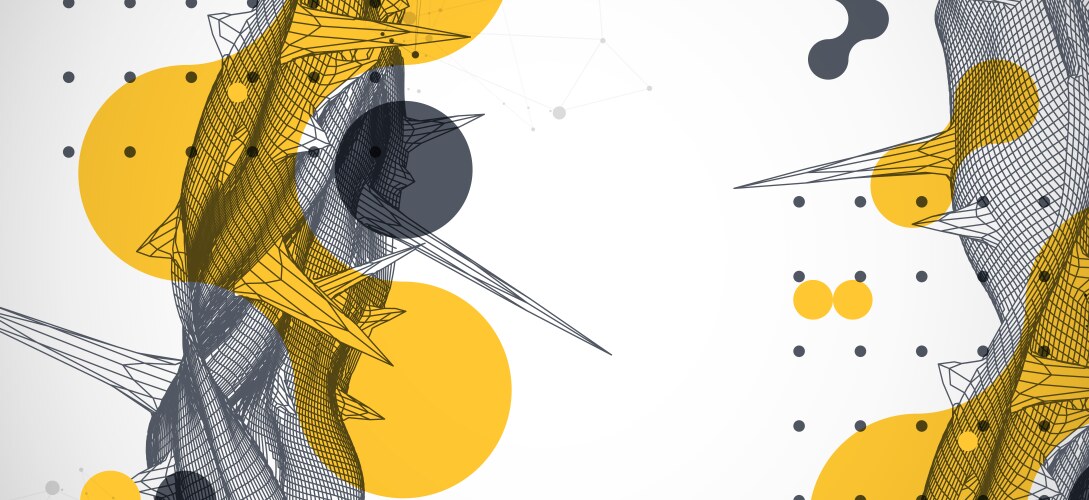 Wireframe science background with plexus effect vector image
