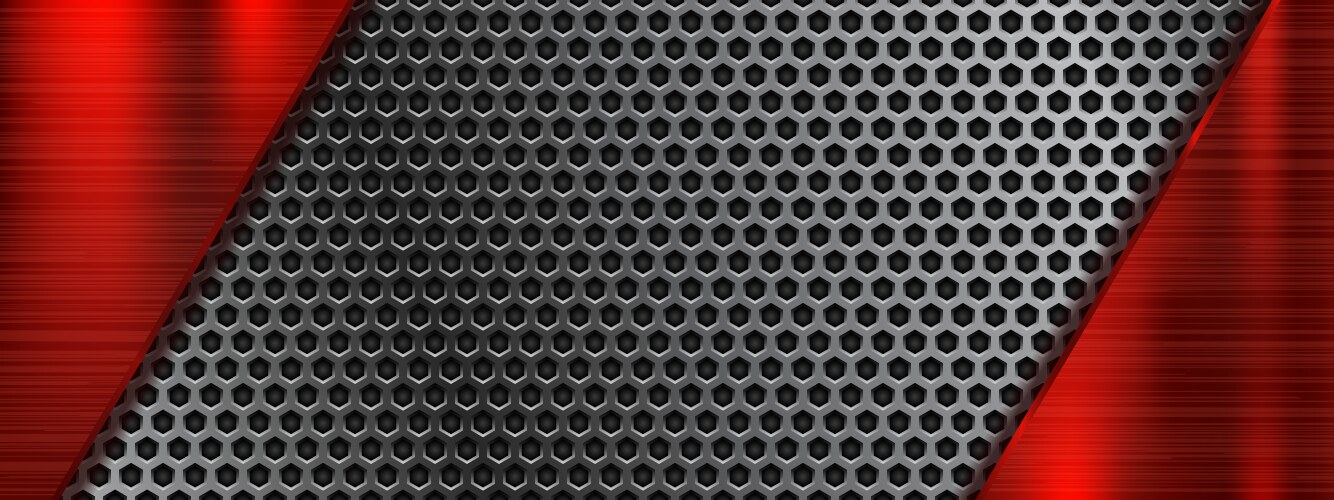 Red metal perforated background Royalty Free Vector Image