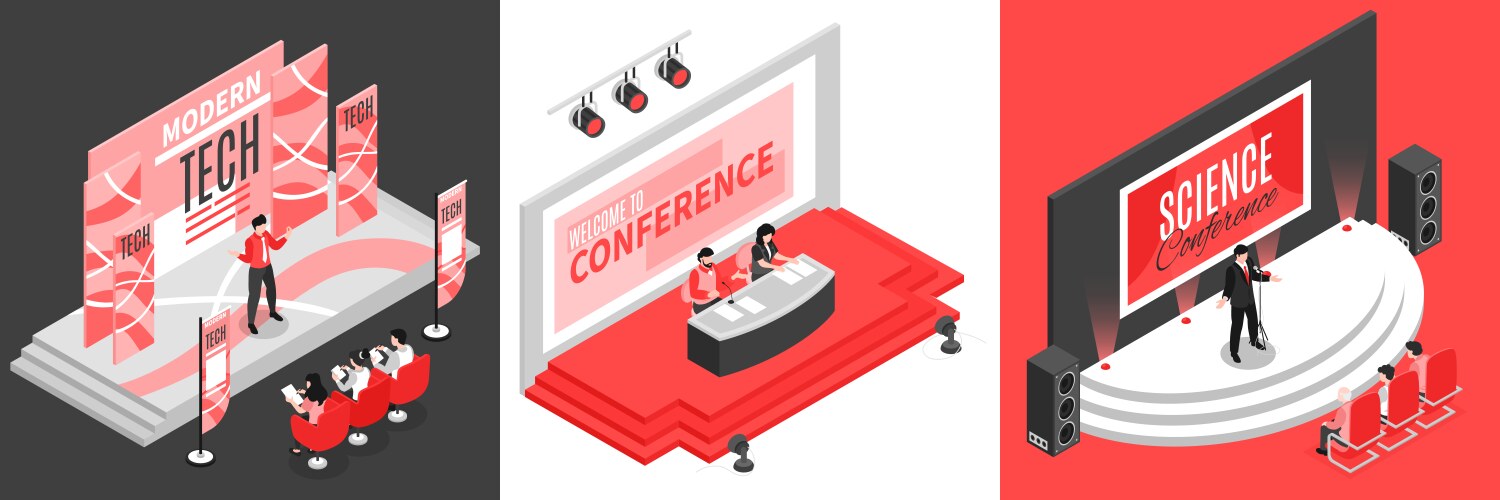 Conference hall design concept vector image