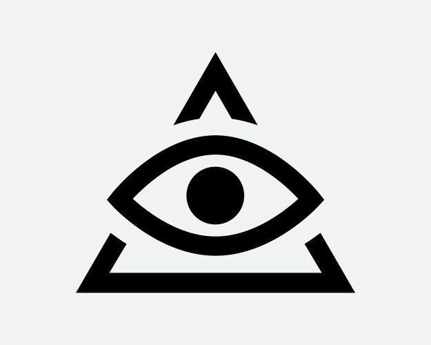 Triangle eye icon pyramid illuminati magic vision Vector Image