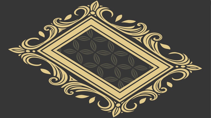Empty ornate rectangular frame with textured vector image