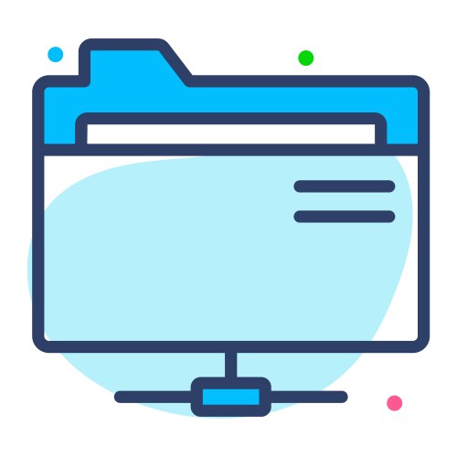 Network folder icon user interface as a simple vector image