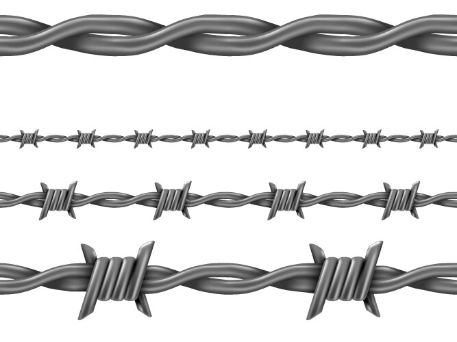 Barbed wire seamless 3d and engraving styles Vector Image