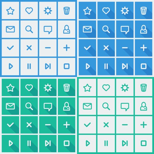 Flat ui design elements - set of basic web icons vector image