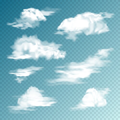 Realistic clouds cloudy sky fluffy cloud Vector Image