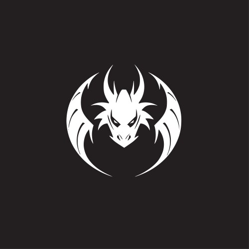 Dragon Minimalist And Flat Logo Royalty Free Vector Image