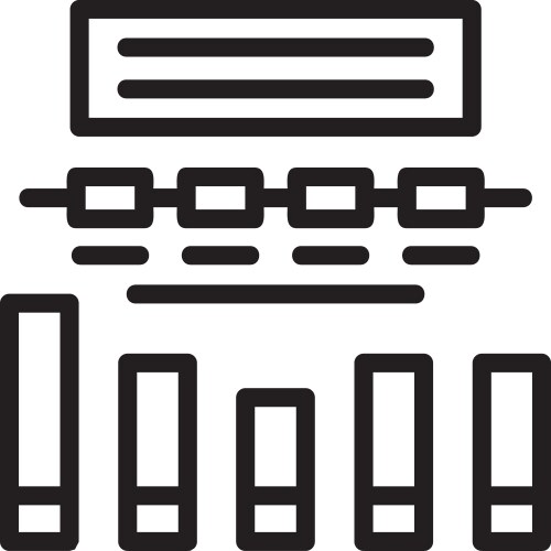 Bar chart linear style icon design vector image