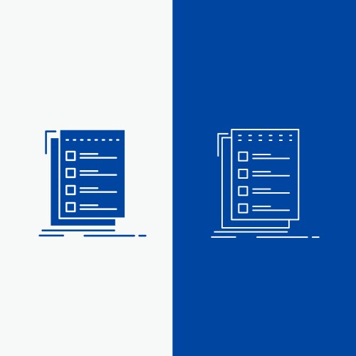 Check checklist list task to do line and glyph vector image