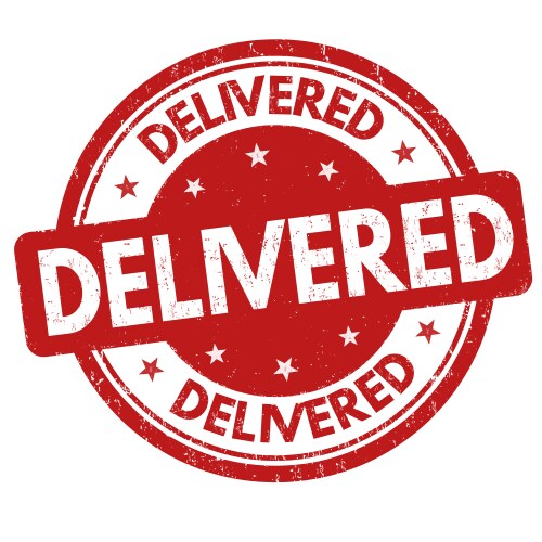 Delivered Grunge Rubber Stamp Vector Image