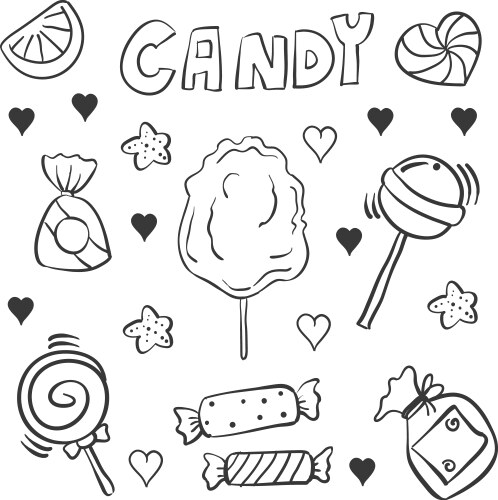 Doodle of candy style hand draw Vector Image