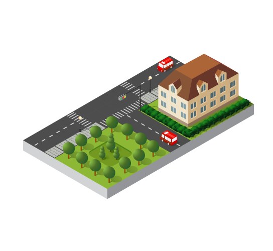 Isometric design green city park Royalty Free Vector Image